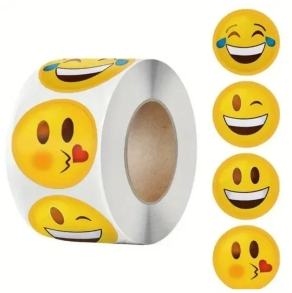 500 Pieces Roll Emoji Sealing Sticker